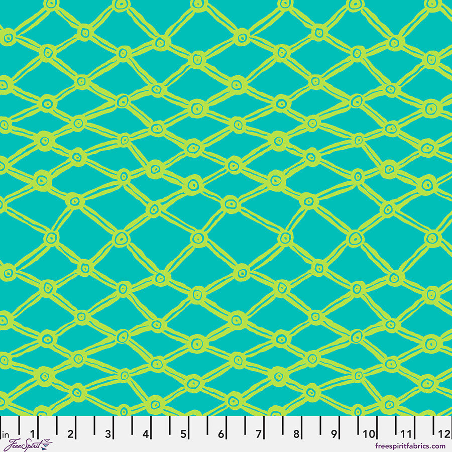 Nets AQUA by Brandon Mably for Kaffe Fassett Collective Sold by the Half Yard