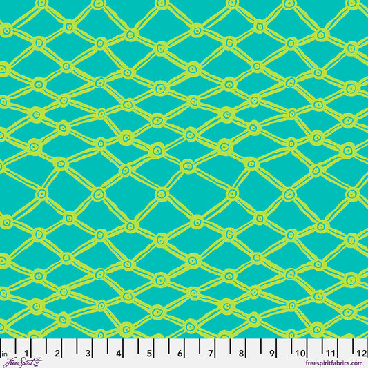 Nets AQUA by Brandon Mably for Kaffe Fassett Collective Sold by the Half Yard