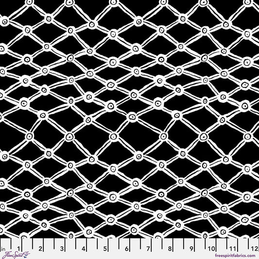 Nets BLACK WHITE by Brandon Mably for Kaffe Fassett Collective Sold by the Half Yard