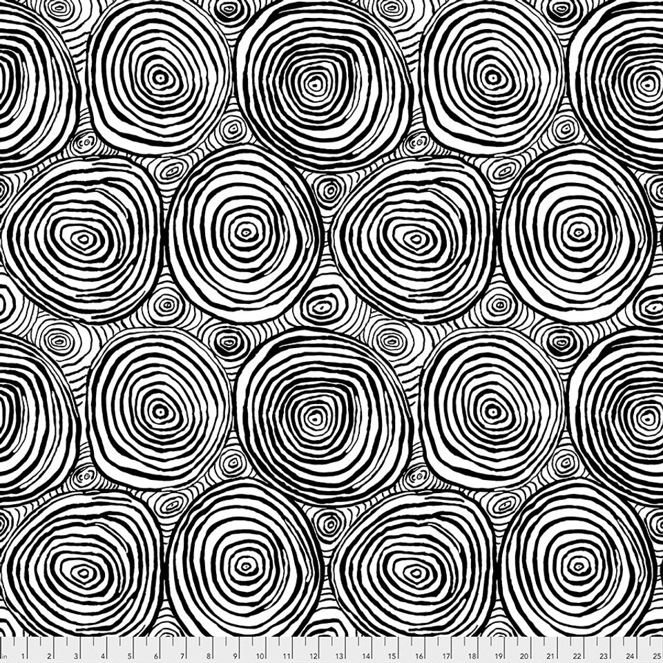 Onion Rings BLACK Kaffe Fassett Collective Sold by the Half Yard