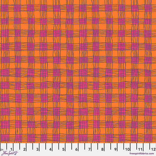 Gingham CORAL Orange Brandon Mably Kaffe Fassett Collective