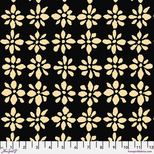Snow Flower BLACK Brandon Mably Kaffe Fassett Collective Sold by the Half Yard