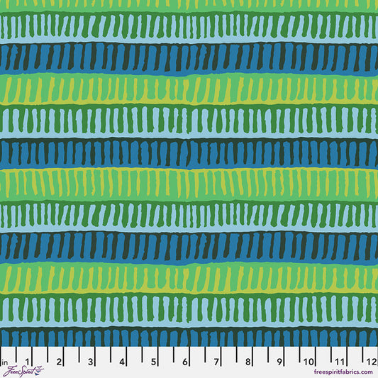 Zipper Stripe GREEN by Brandon Mably for Kaffe Fassett Collective Sold by the Half Yard