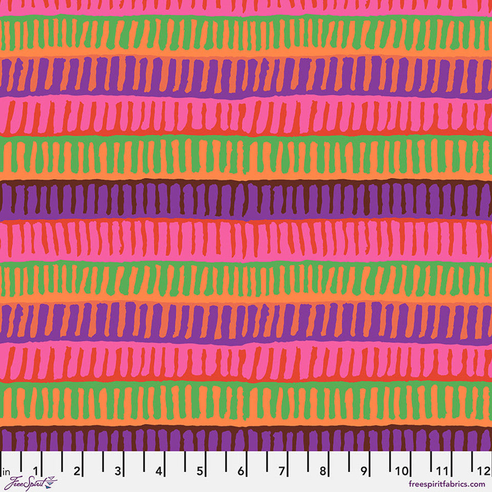 Zipper Stripe RED by Brandon Mably for Kaffe Fassett Collective Sold by the Half Yard