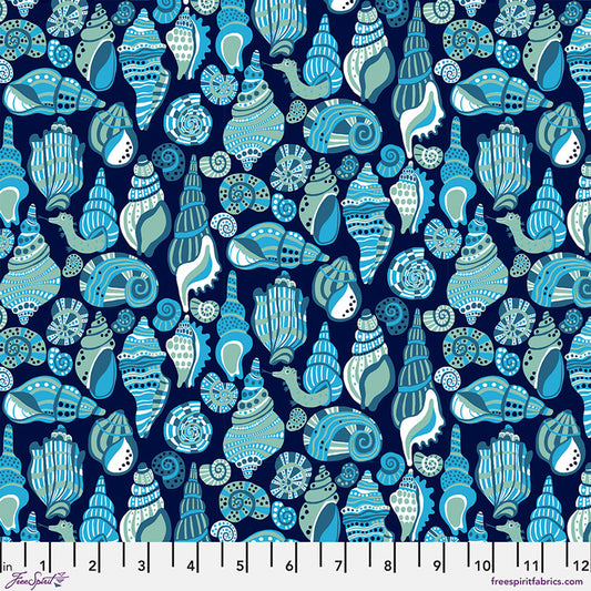 Rock Pool BLUE Rising Tide by Monika Forsberg Fabric Sold by the Half Yard