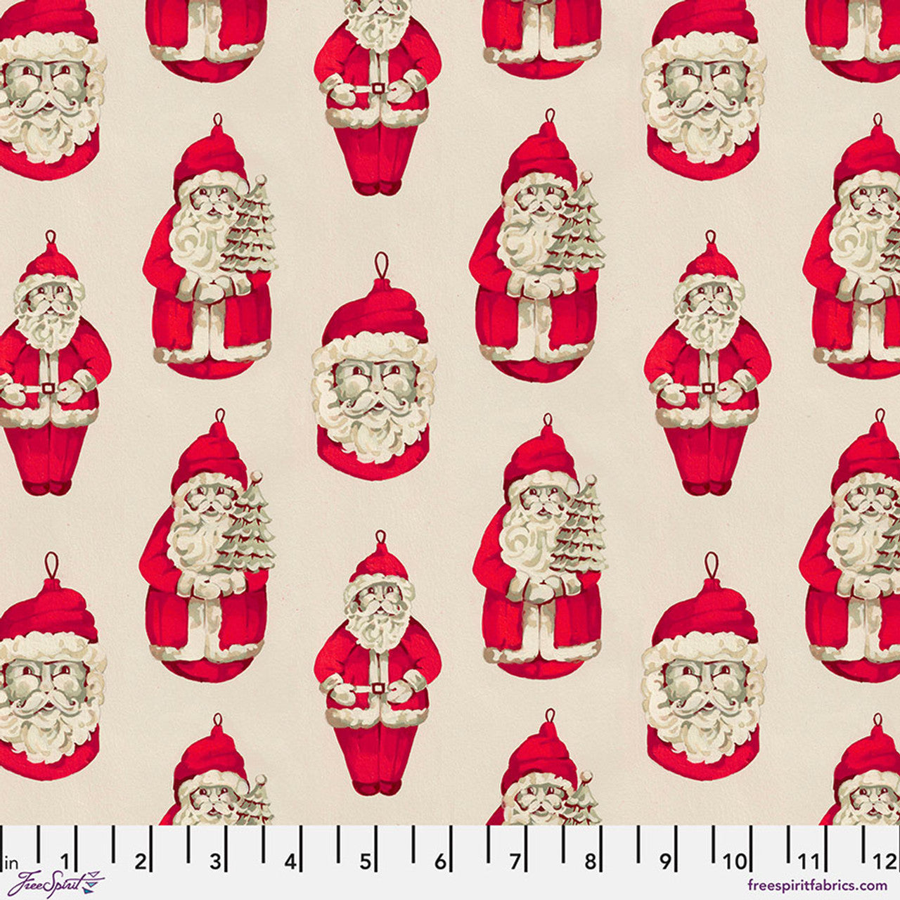 Santas - Ivory || Holly Day Martha Negley Sold by the Half Yard Fabric