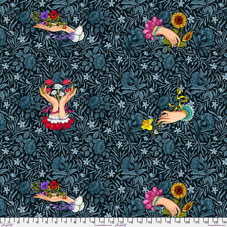 Say It With Flowers Noir Language of Flowers by Odile Bailloeul for Free Spirit Fabric