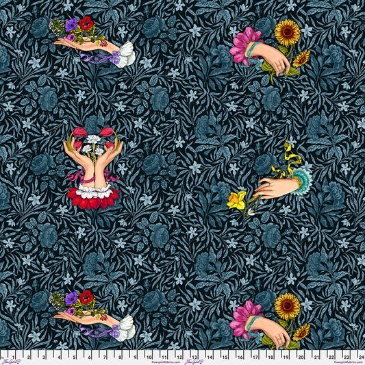 Say It With Flowers Noir Language of Flowers by Odile Bailloeul for Free Spirit Fabric