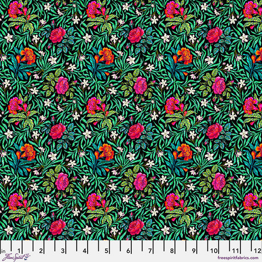 SM Victorian - Noir - Language of Flowers by Odile Bailloeul for Free Spirit Fabric