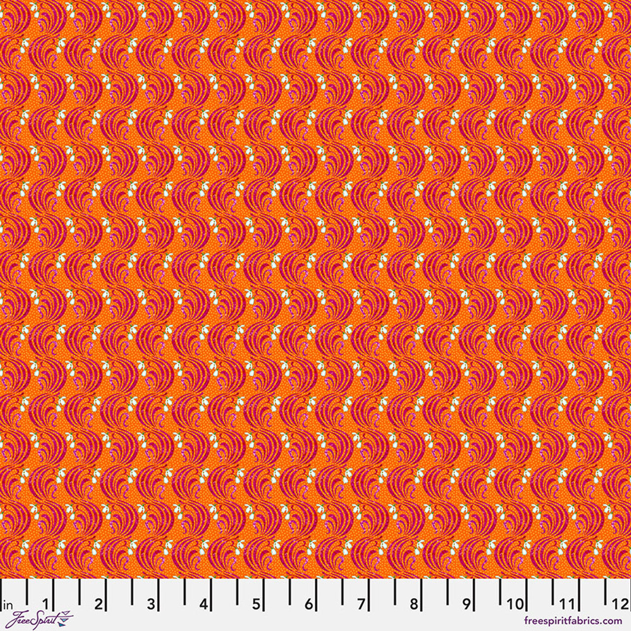 January - Orange - Language of Flowers by Odile Bailloeul for Free Spirit Fabric