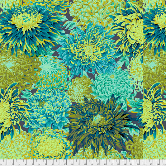 Japanese Chrysanthemum FOREST Green Philip Jacobs for Kaffe Fassett Collective Sold by the Half Yard