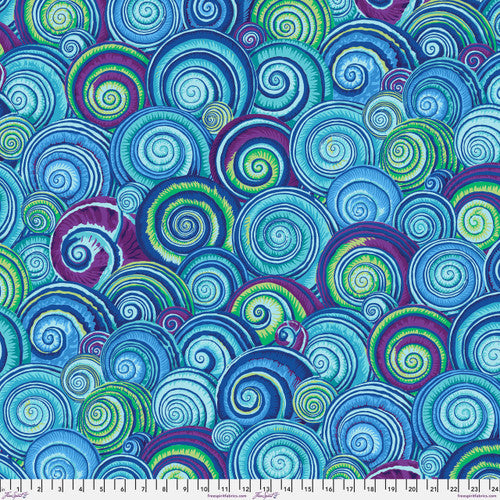 Spiral Shells - BLUE Kaffe Fassett Collective Stash Sold by the Half Yard