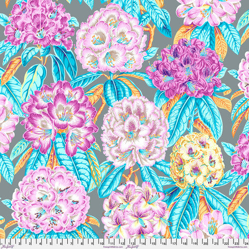 Rhododendrons Grey Philip Jacobs Kaffe Fassett Collective Sold by the Half Yard