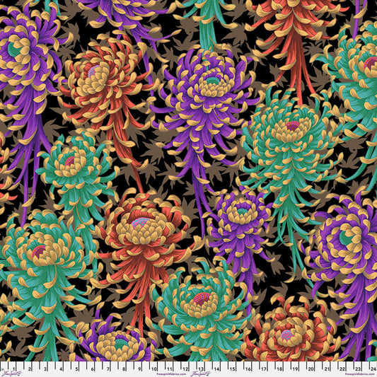 Spider Mums Dark Kaffe Fassett Collective Sold by the Half Yard