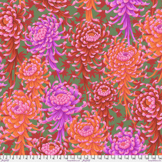 Spider Mums Red Kaffe Fassett Collective Sold by the Half Yard