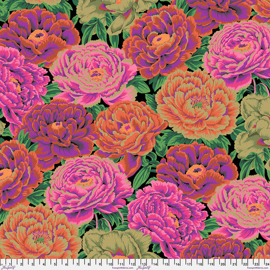 Tibetan Peony RED by Philip Jacobs for Kaffe Fassett Collective Sold by the Half Yard