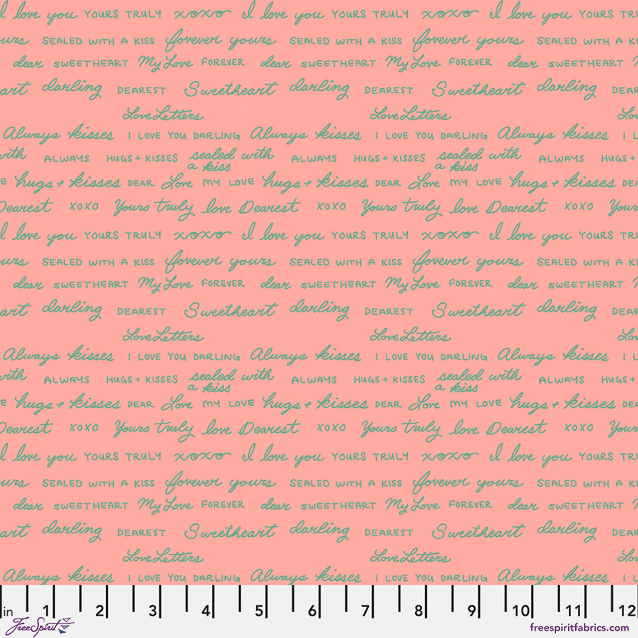 *PRE-ORDER Sweet Nothings- Pink Love Letters by Club Hauer for Free Spirit Fabric PWRH138.PINK