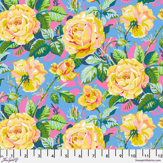 Market Days SM ROSEY OUTLOOK Blue by Stacy Peterson for Free Spirit Fabrics Sold by the Half Yard