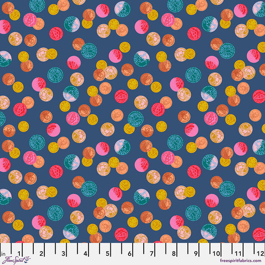 Market Days THRIFTY Navy by Stacy Peterson for Free Spirit Fabrics Sold by the Half Yard