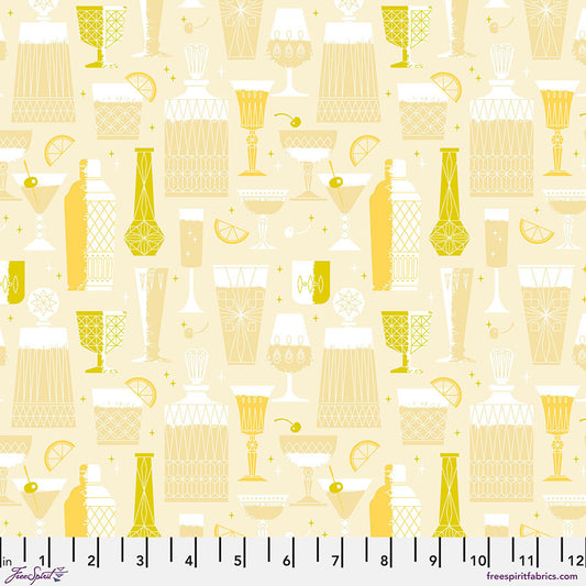 Market Days HAPPY HOUR Lemon by Stacy Peterson for Free Spirit Fabrics Sold by the Half Yard