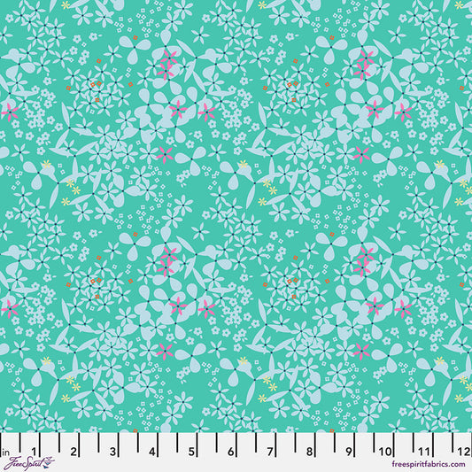 Market Days DOODAH Aqua by Stacy Peterson for Free Spirit Fabrics Sold by the Half Yard