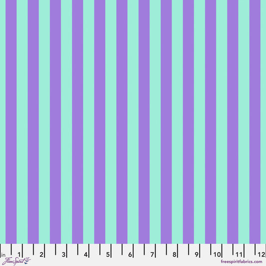 Tent Stripe PETUNIA Blue True Colors by Tula Pink Sold by the Half Yard