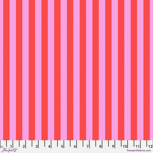Tent Stripe POPPY Pink True Colors by Tula Pink Sold by the Half Yard