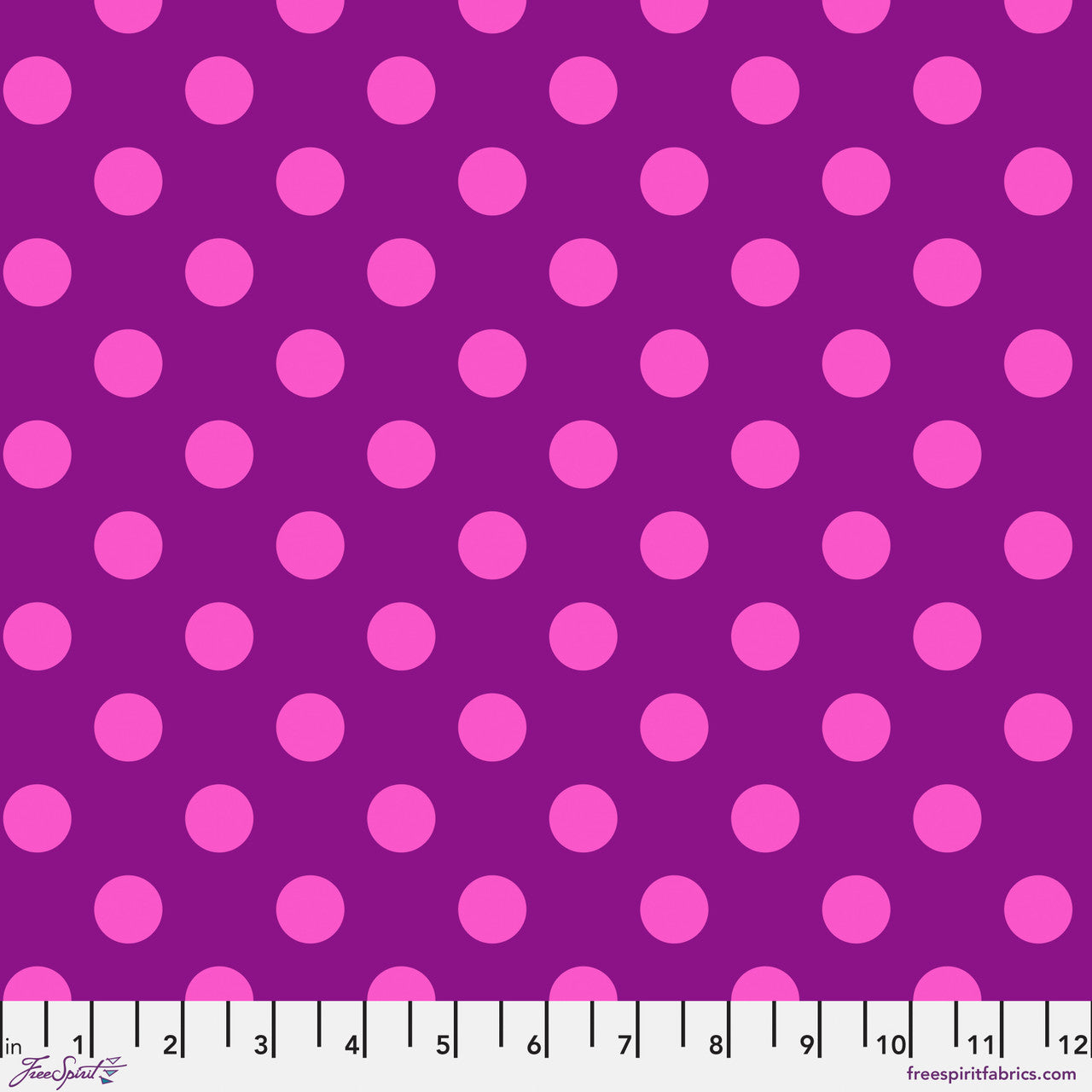 Pom Pom Spot FOXGLOVE Purple True Colors by Tula Pink Sold by the Half Yard