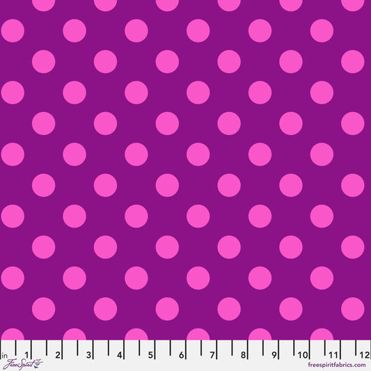Pom Pom Spot FOXGLOVE Purple True Colors by Tula Pink Sold by the Half Yard