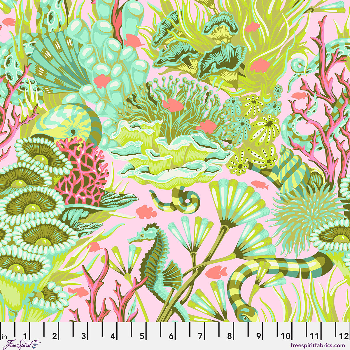 Reef What You Sew CORALLINE Floral Reef by Tula Pink Sold by the Half Yard