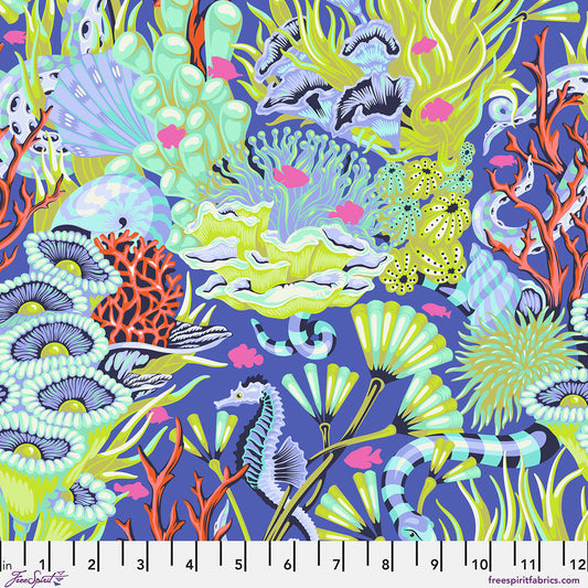 Reef What You Sew MARINE Floral Reef by Tula Pink Sold by the Half Yard