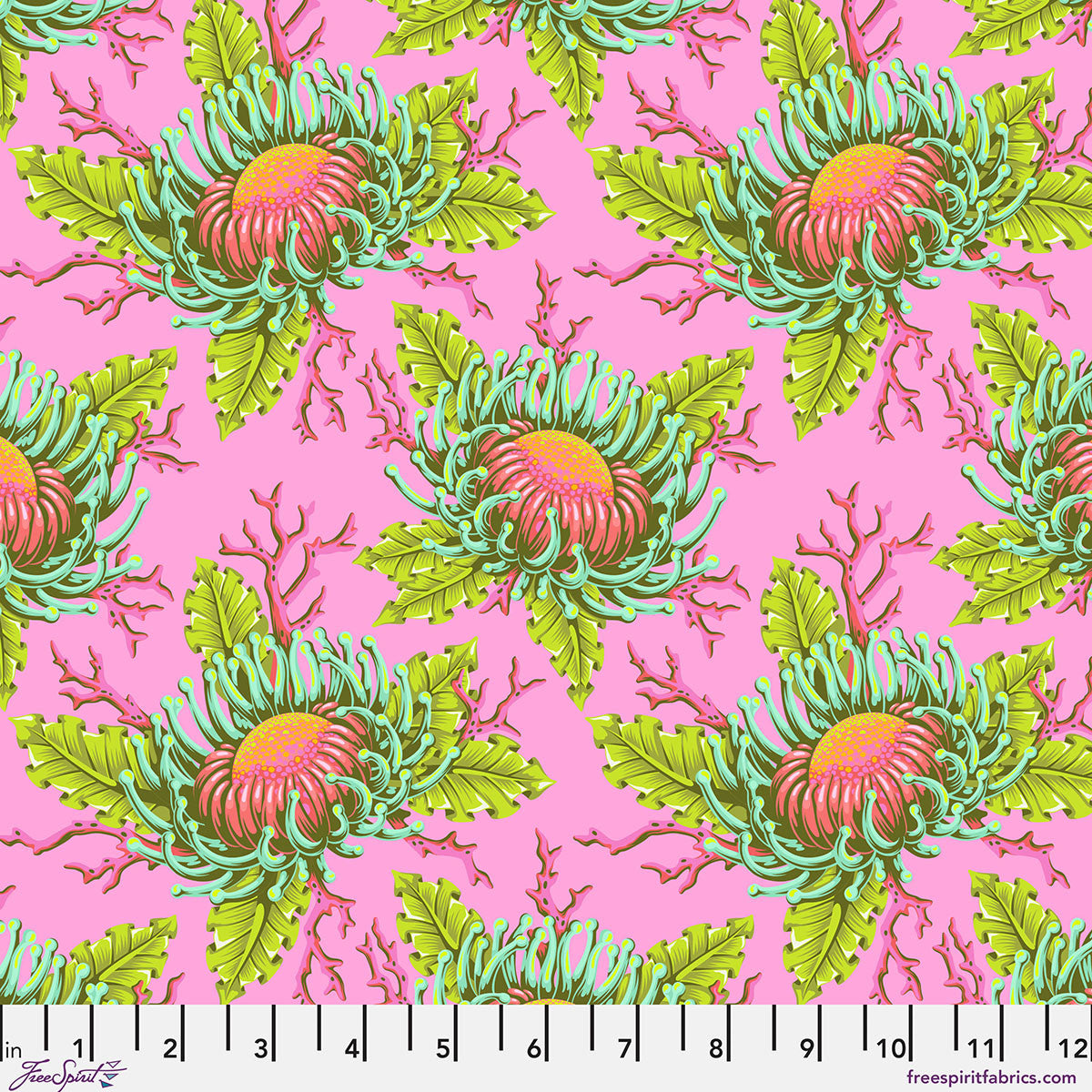 Friends & Anemones CORALLINE Floral Reef by Tula Pink Sold by the Half Yard
