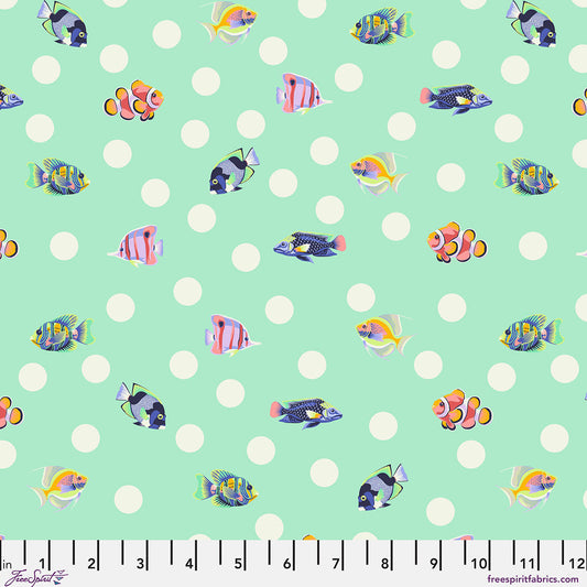 School Crossing SEAFOAM Floral Reef by Tula Pink Sold by the Half Yard