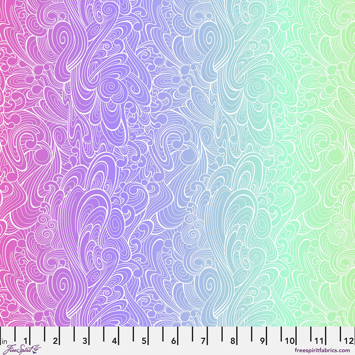 Riptide DEEP DIVE Rainbow Floral Reef by Tula Pink Sold by the Half Yard