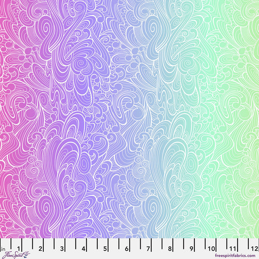 Riptide DEEP DIVE Rainbow Floral Reef by Tula Pink Sold by the Half Yard