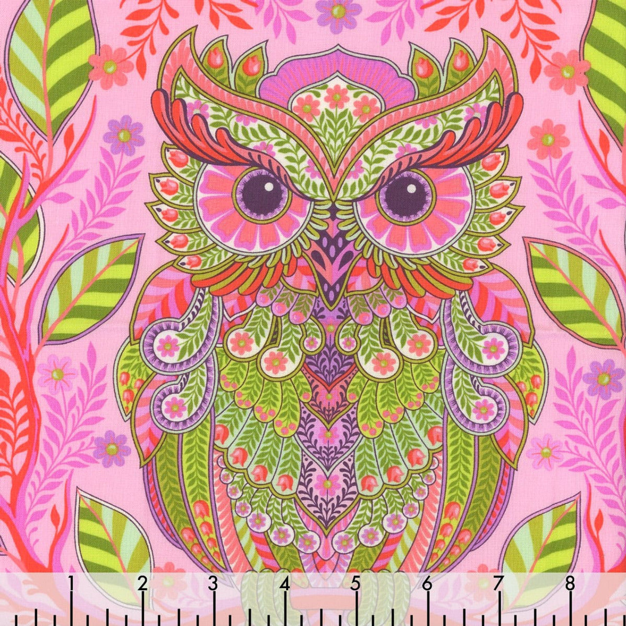 FreeSpirit Fabrics Full Moon Forest II Tula Pink Hootie Patootie in Honey Pink
