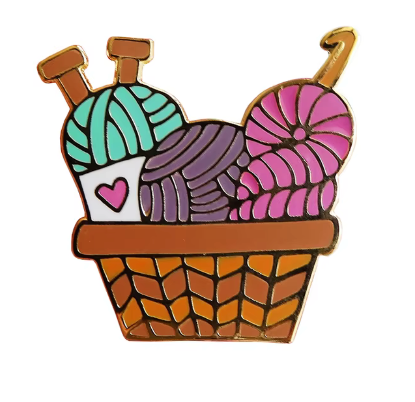 Yarn Skein Basket Enamel Pin