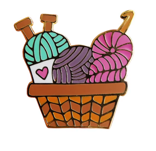 Yarn Skein Basket Enamel Pin