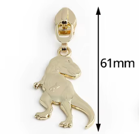 T-Rex Zipper Pull Rainbow or Gold