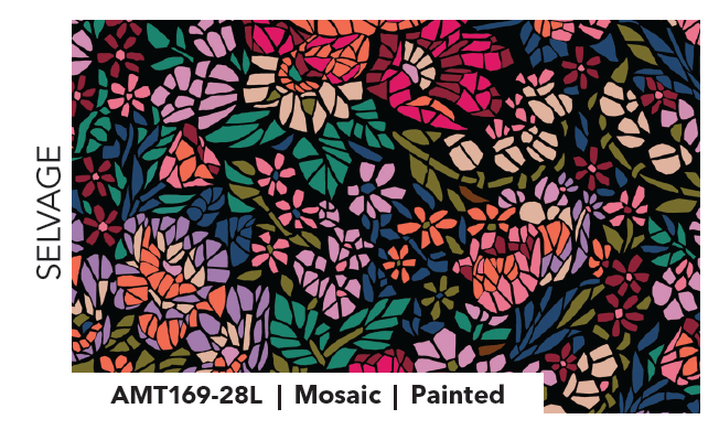 AMT169-28L Rhapsody Mosaic Painted by Anna Maria Textiles Sold by the Half Yard