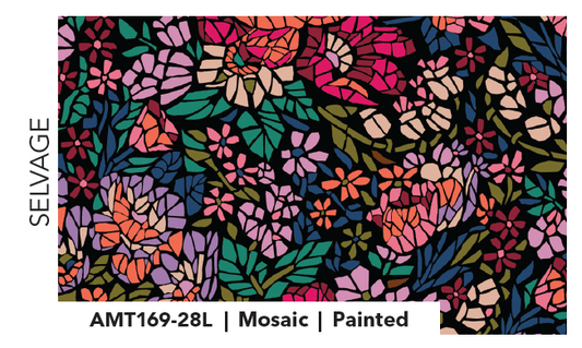 AMT169-28L Rhapsody Mosaic Painted by Anna Maria Textiles Sold by the Half Yard
