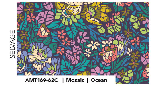 AMT169-62C Rhapsody Mosaic Ocean by Anna Maria Textiles Sold by the Half Yard
