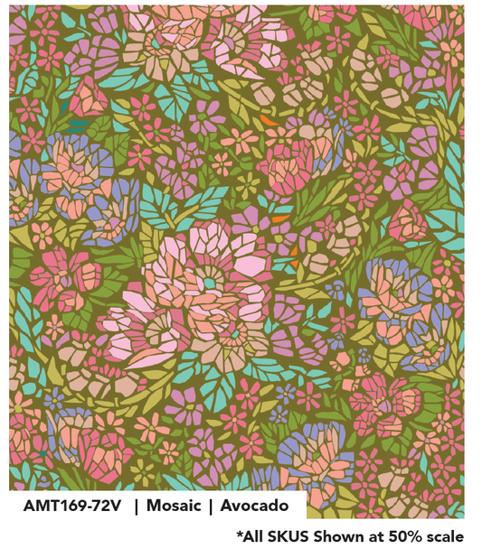 AMT169-72V Rhapsody Mosaic Avocado by Anna Maria Textiles Sold by the Half Yard