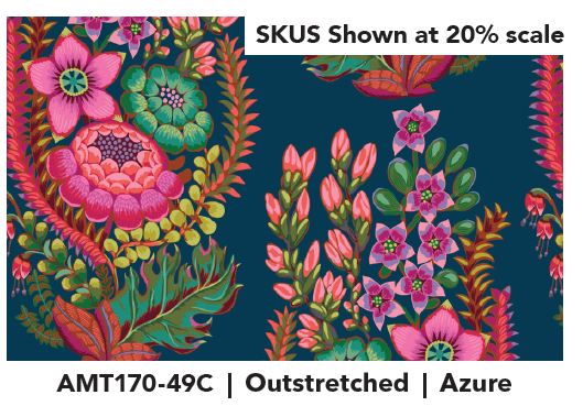 AMT170-49C Rhapsody Outstretched Azure by Anna Maria Textiles Sold by the Half Yard