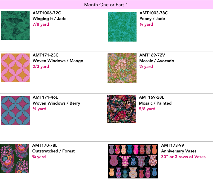 Anna Maria Rhapsody Quilt Kit BOM