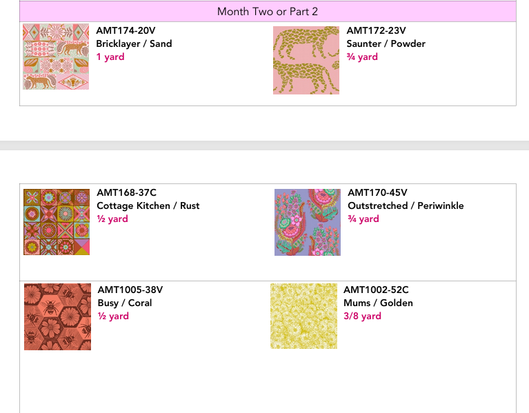 Anna Maria Rhapsody Quilt Kit BOM