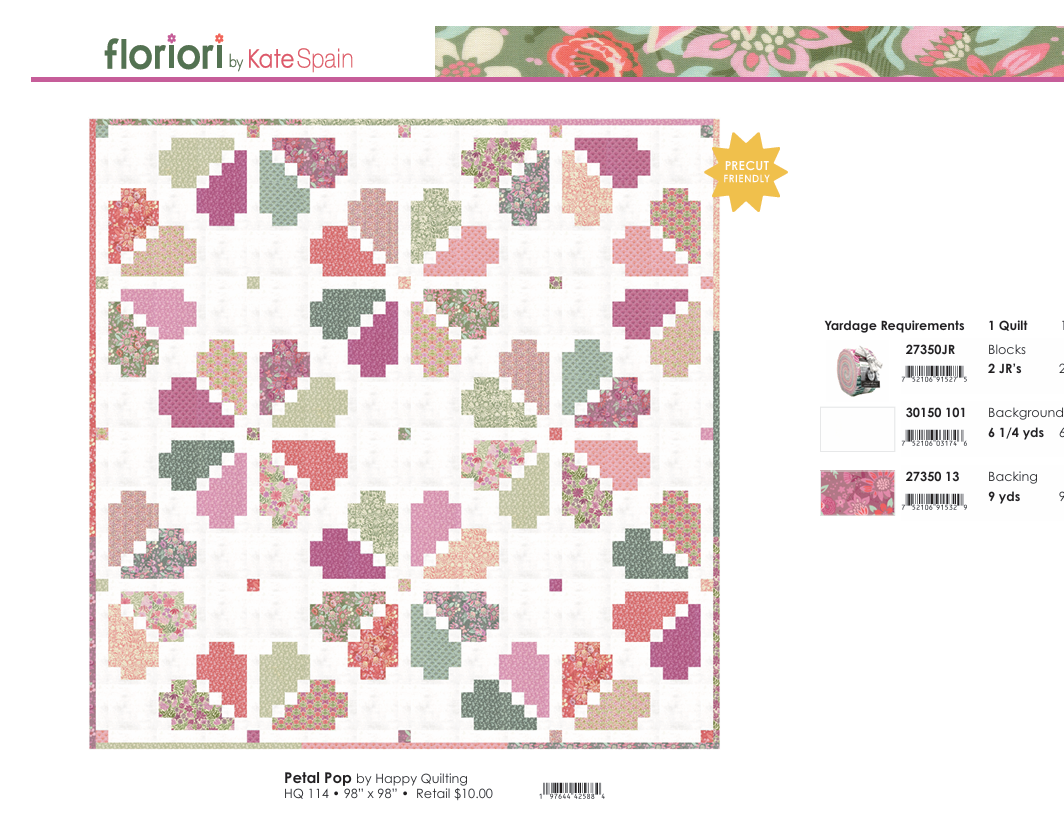 HQ114 Petal Pop Quilt Pattern by Happy Quilting