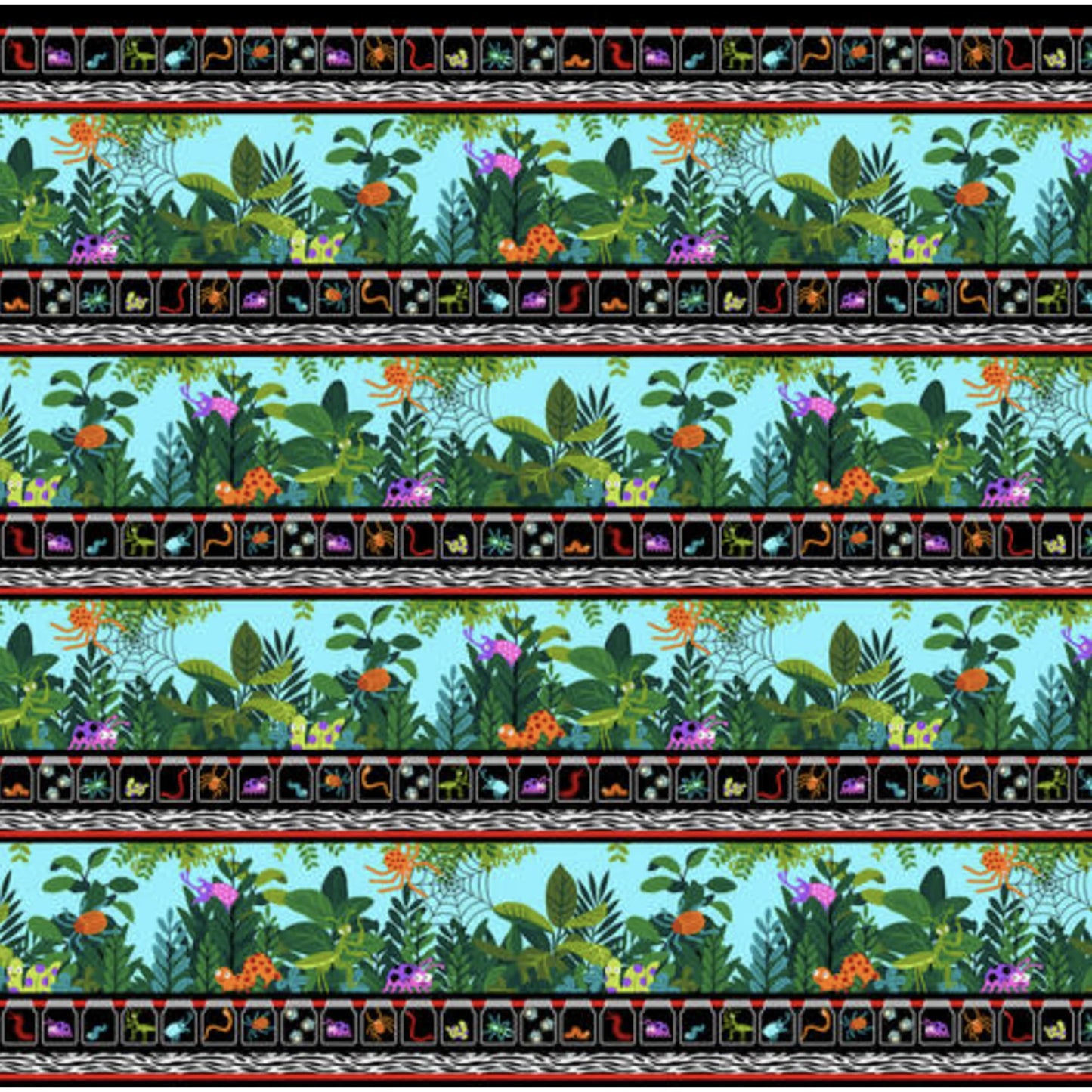 5767G-98 Studio E IM BUGGIN OUT  Border Stripe Fabric