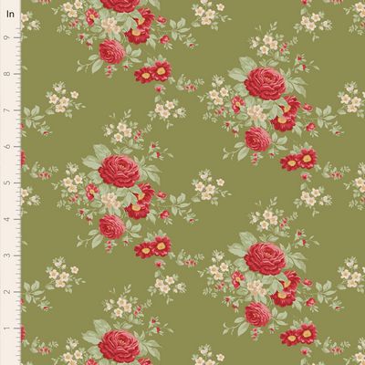 Tilda Merry Little Christmas CAROL Fabric in Moss Green ~PRE-ORDER~