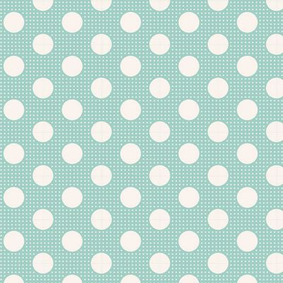 Tilda Medium Dots Teal Fabric sold by the Half Yard
